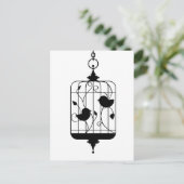 Vogels in een kooi briefkaart (Staand voorkant)