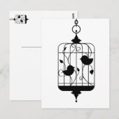 Vogels in een kooi briefkaart (Voorkant / Achterkant)