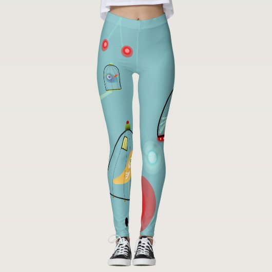 Vogels in een kooi leggings (Voorkant)