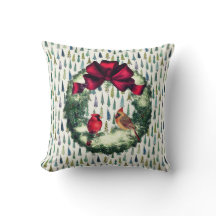 Vogels in een krans land kerst Sierkussen