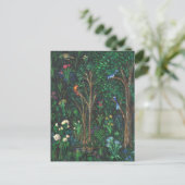 "Vogels in een middeleeuws bos." (Pond Detail) Briefkaart (Staand voorkant)