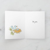 Vogels in een Nest Birthday Kaart (Binnen)