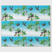 Vogels in een omlooppapier cadeaupapier (Vlak)