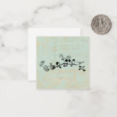 Vogels in een Row Rustic Green Music-achtergrond Notitiekaartje (Voorkant / Achterkant in situ)