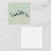 Vogels in een Row Rustic Green Music-achtergrond Notitiekaartje (Voorkant / Achterkant)