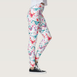Vogels in een Waterverf van de Garden Modern Boho Leggings<br><div class="desc">Moderne Boheemse waterverf van vogels in een tuin van felle oranje,  roze en blauwgroen wilde bloemen.</div>
