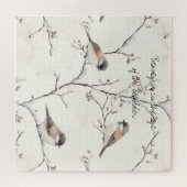 Vogels in een winterboom legpuzzel (Horizontaal)