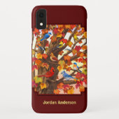 Vogels in Herfst Maple Tree Rood Case-Mate iPhone Case (Achterkant)