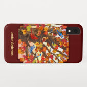 Vogels in Herfst Maple Tree Rood Case-Mate iPhone Case (Achterkant (horizontaal))