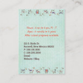 Vogels in het bloeicentrum voor dagzorg visitekaartje (Achterkant)