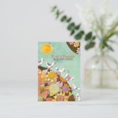 Vogels in het bloeicentrum voor dagzorg visitekaartje (Staand voorkant)