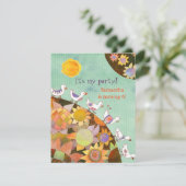 Vogels in het bloemland Kinderen van de vogeldag Kaart (Staand voorkant)