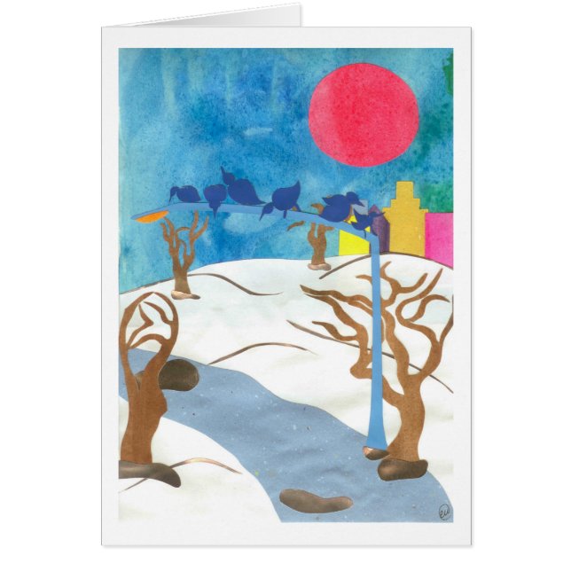 Vogels in het centrale park tijdens de wintertijd (Voorkant)