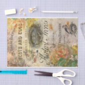  vogels in het Franse Ephemera-ontkoppelingweefsel Tissuepapier (Craft)