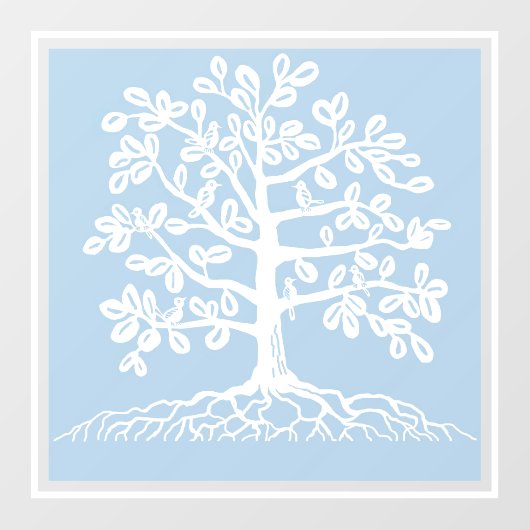 Vogels in het kader van een boomvenster raamsticker (Vel)