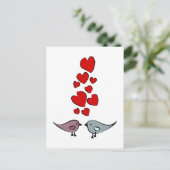 Vogels in het liefdesthema briefkaart (Staand voorkant)