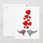 Vogels in het liefdesthema briefkaart (Voorkant / Achterkant)