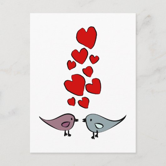 Vogels in het liefdesthema briefkaart (Voorkant)