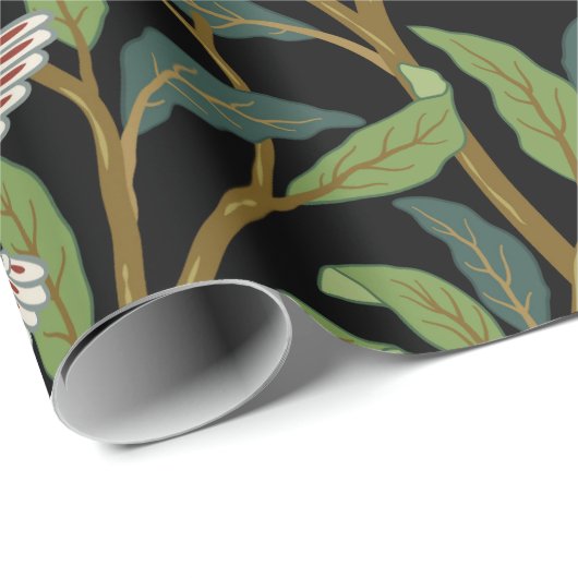  vogels in het loofgoed met vogels en zee van vruc cadeaupapier (Rol Hoek)