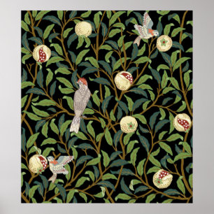  vogels in het loofgoed met vogels en zee van vruc poster