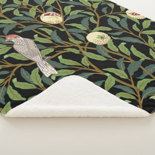 vogels in het loofgoed met vogels en zee van vruc sherpa deken (3/4)