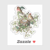  vogels in het nestjaar sticker (Vel)