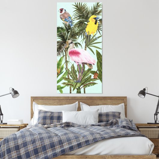 Vogels in het Paradijs Canvas Afdruk (Insitu (Slaapkamer))