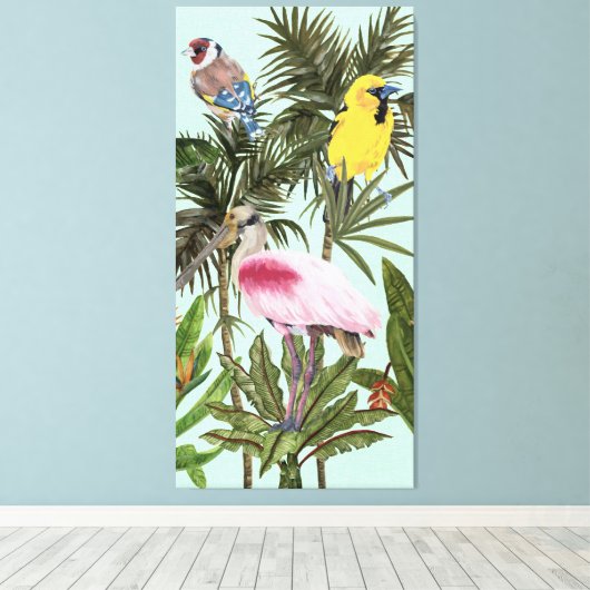 Vogels in het Paradijs Canvas Afdruk (Insitu (Houten vloer))