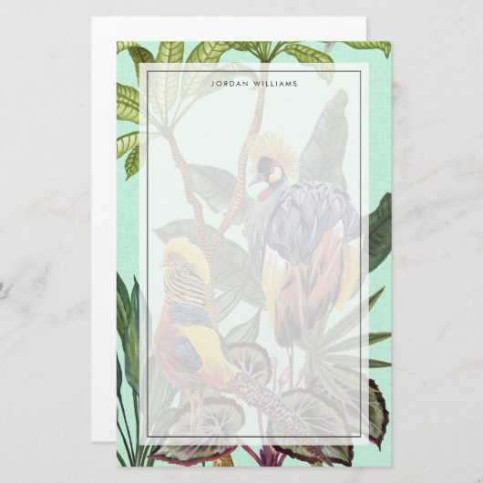 Vogels in het paradijs - grote vogels briefpapier (Voorkant / Achterkant)