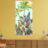 Vogels in het paradijs - grote vogels canvas afdruk (Insitu (Woonkamer))