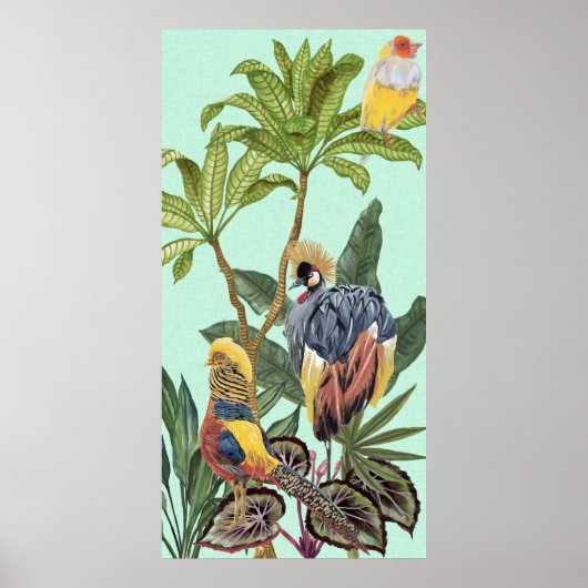 Vogels in het paradijs - grote vogels poster (Voorkant)
