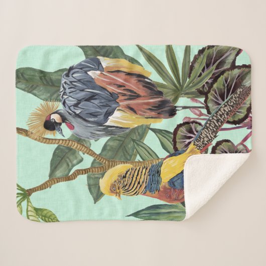 Vogels in het paradijs - grote vogels sherpa deken (Voorkant (horizontaal))