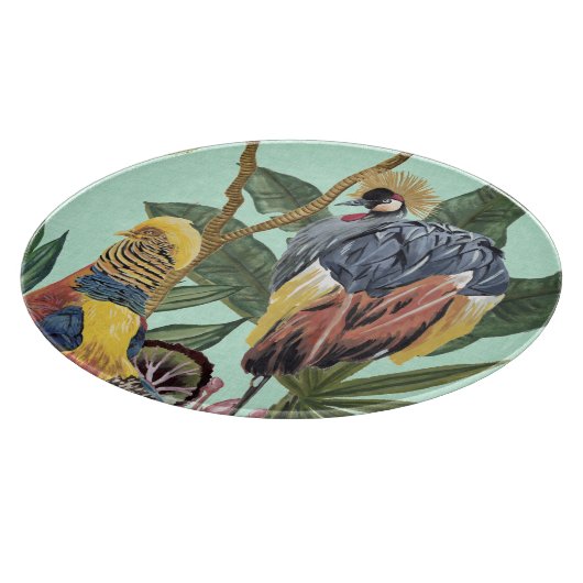 Vogels in het paradijs - grote vogels snijplank (Hoek)