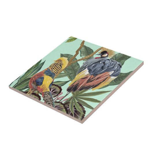 Vogels in het paradijs - grote vogels tegeltje (Zijkant)