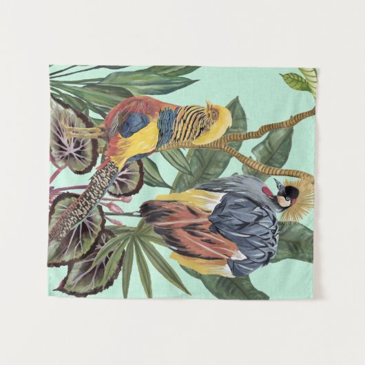 Vogels in het paradijs - grote vogels wandkleed (Voorkant (horizontaal))