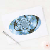 Vogels in het Paradise White en Blue Ovale Sticker (Envelop)