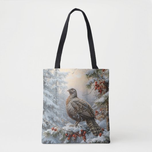 Vogels in het sneeuwlandschap tote bag (Voorkant)