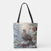 Vogels in het sneeuwlandschap tote bag (Achterkant)