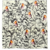 Vogels in het Trees-gordijn Douchegordijn (Voorkant)