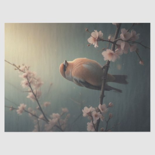 Vogels in het voorjaar tissuepapier (Voorkant)