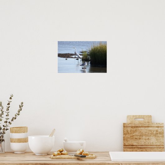 Vogels in het Water Poster (Keuken)