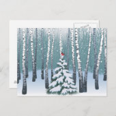 Vogels in het winterbos briefkaart (Voorkant / Achterkant)