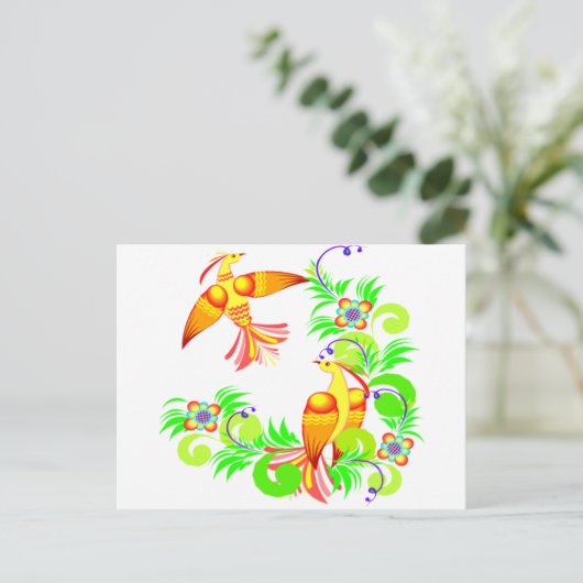 Vogels in kleur briefkaart (Staand voorkant)