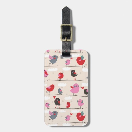 Vogels in liefde bagagelabel (Voorkant verticaal)