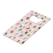 Vogels in liefde creditkaart flessenopener (Achterkant Gekanteld)