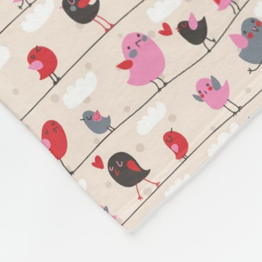 Vogels in liefde fleece deken (Hoek)