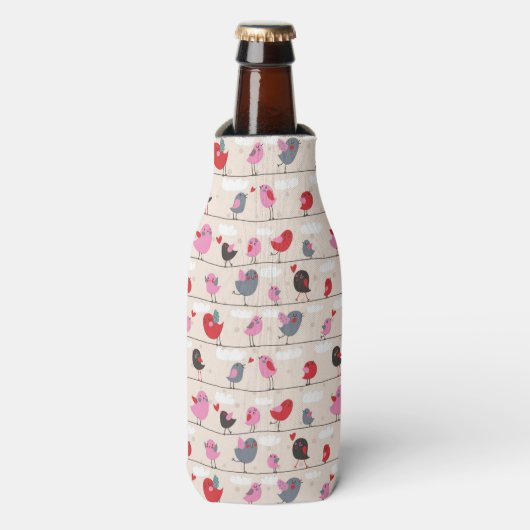 Vogels in liefde flesjeskoeler (Fles Voorkant)