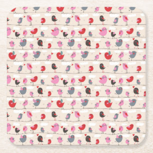 Vogels in liefde kartonnen onderzetters