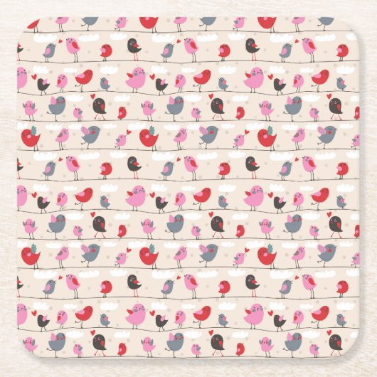 Vogels in liefde kartonnen onderzetters (Voorkant)