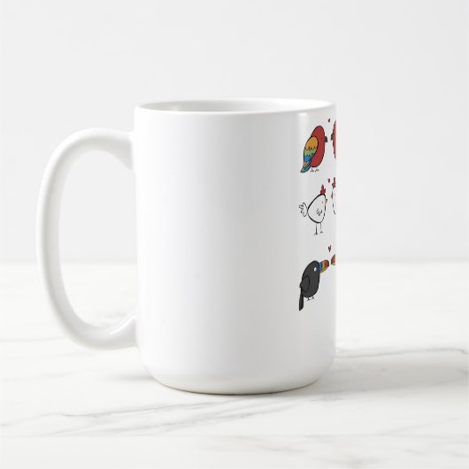 Vogels in liefde koffiemok (Links)